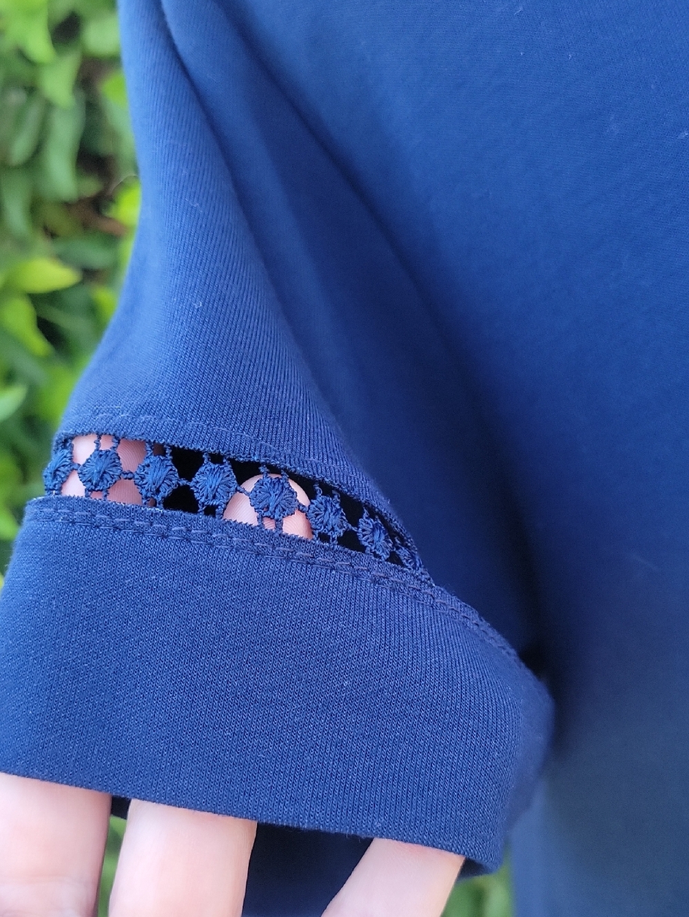 Navy Short-Sleeve Knit Top - Picture 6 of 16
